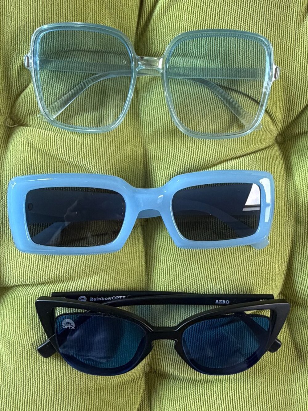 Three Pairs Blue Sunglasses - Various & Rainbow Optics